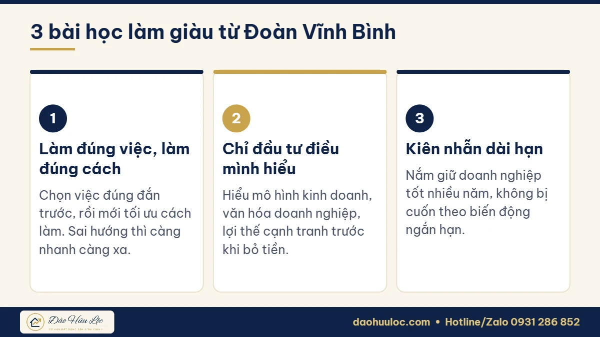 3 bài học làm giàu từ Đoàn Vĩnh Bình