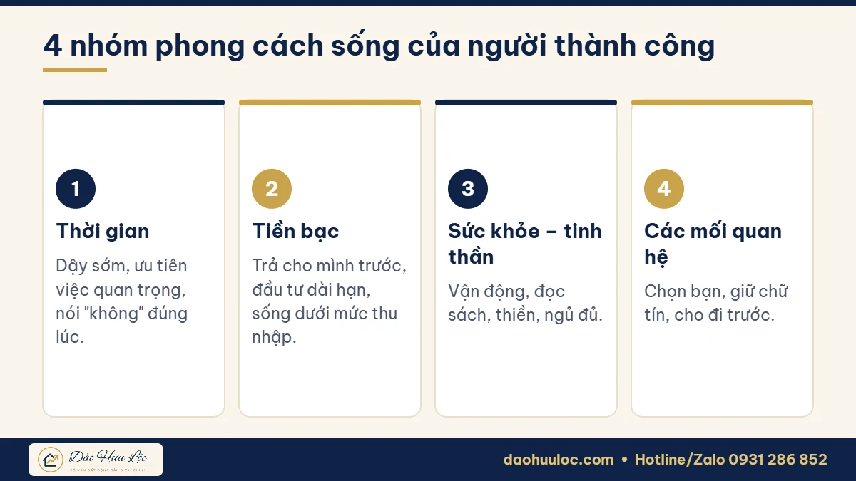 4 nhóm phong cách sống của người thành công