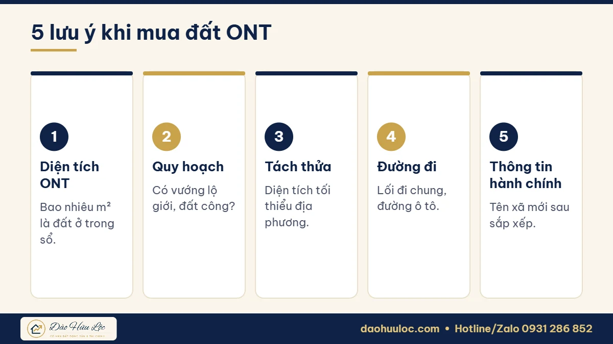 5 lưu ý khi mua đất ONT