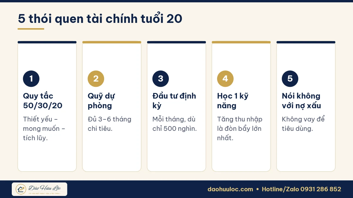 5 thói quen tài chính nên có ở tuổi 20