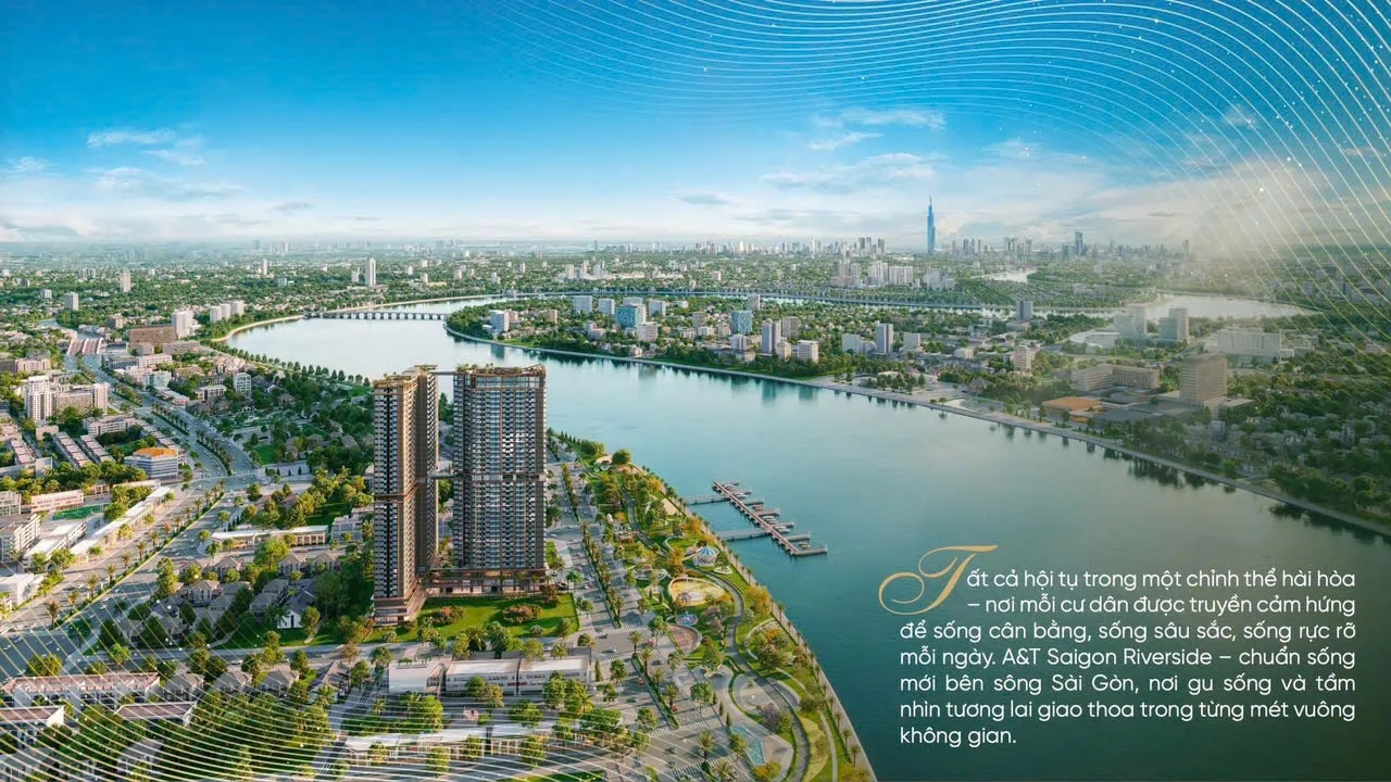 Phối cảnh A&T Saigon Riverside bên sông