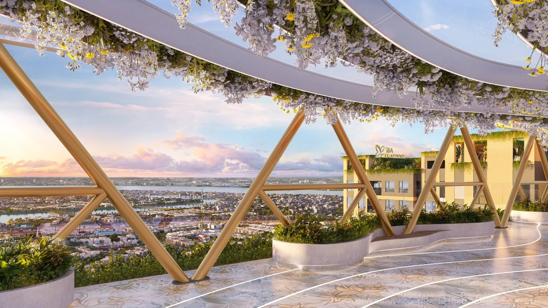 Cầu Sky Bridge nối hai tháp tại tầng 21