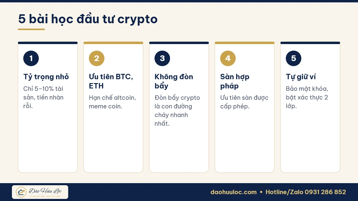 5 bài học đầu tư crypto cho nhà đầu tư cá nhân