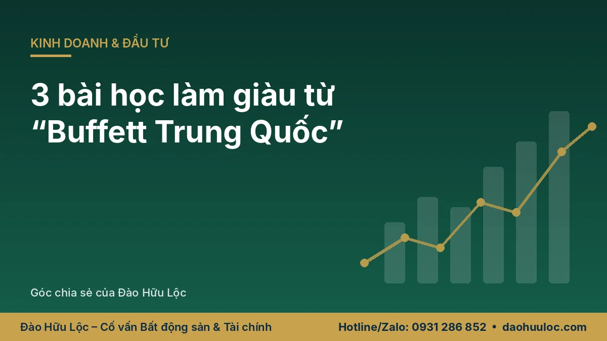 Bí quyết làm giàu từ “Buffett Trung Quốc”: 3 bài học đắt giá giúp bạn đổi đời sớm hơn