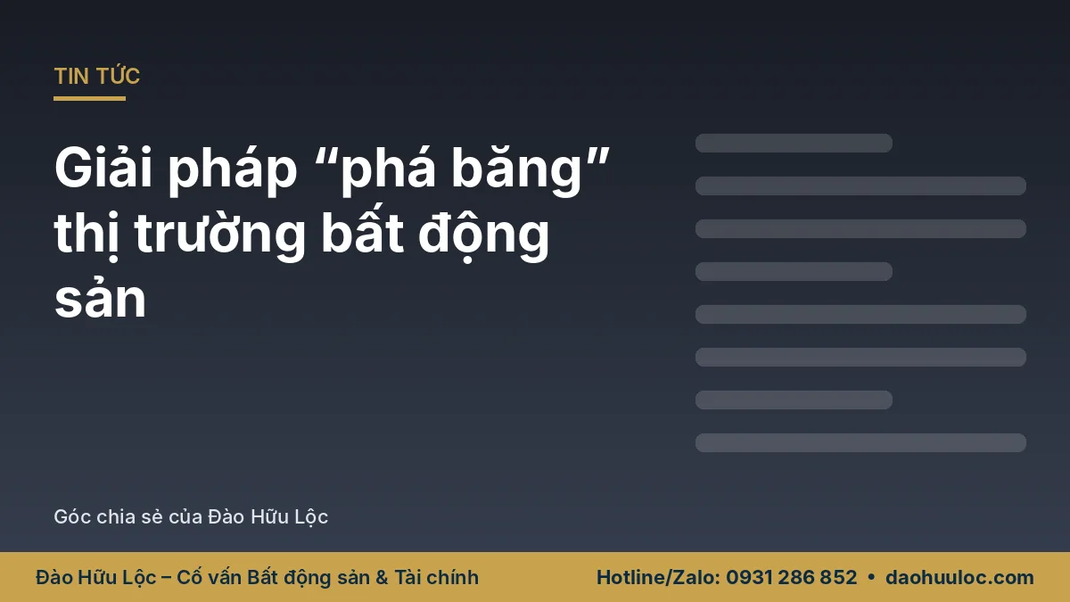 Giải pháp nào để “phá băng” cho thị trường bất động sản Việt Nam?
