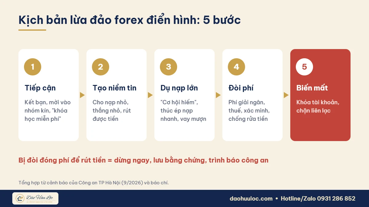 Kịch bản lừa đảo forex điển hình 5 bước