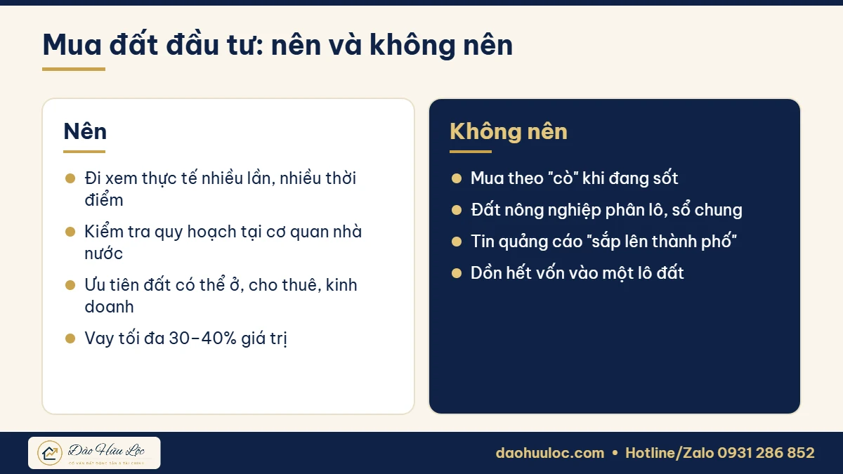 Nên và không nên khi mua đất đầu tư