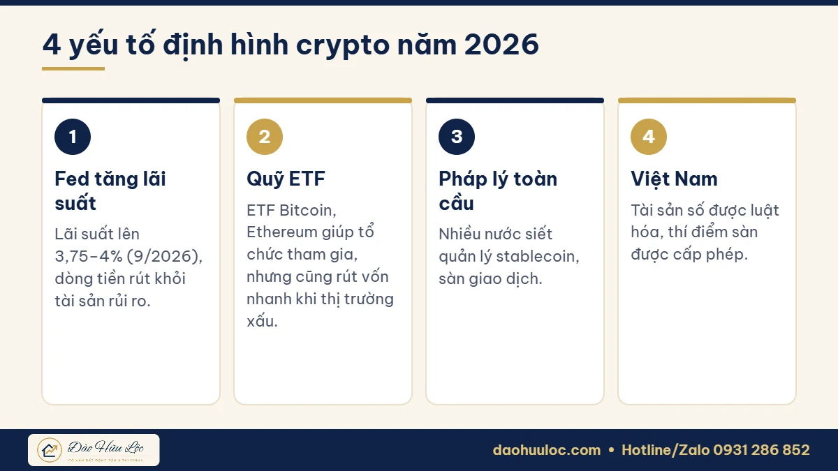 Các sự kiện định hình thị trường crypto 2026
