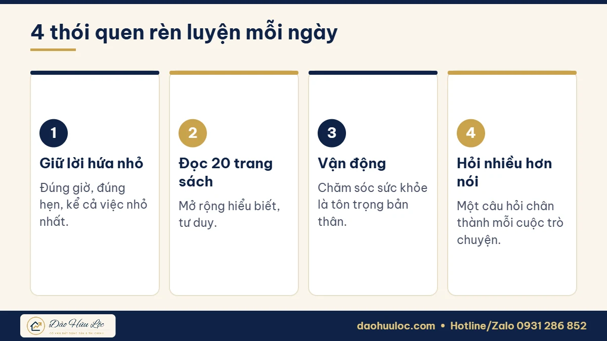 Thói quen rèn luyện phẩm chất mỗi ngày