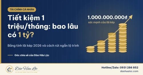 Tiết kiệm 1 triệu mỗi tháng bao lâu có 1 tỷ – bảng tính lãi kép 2026