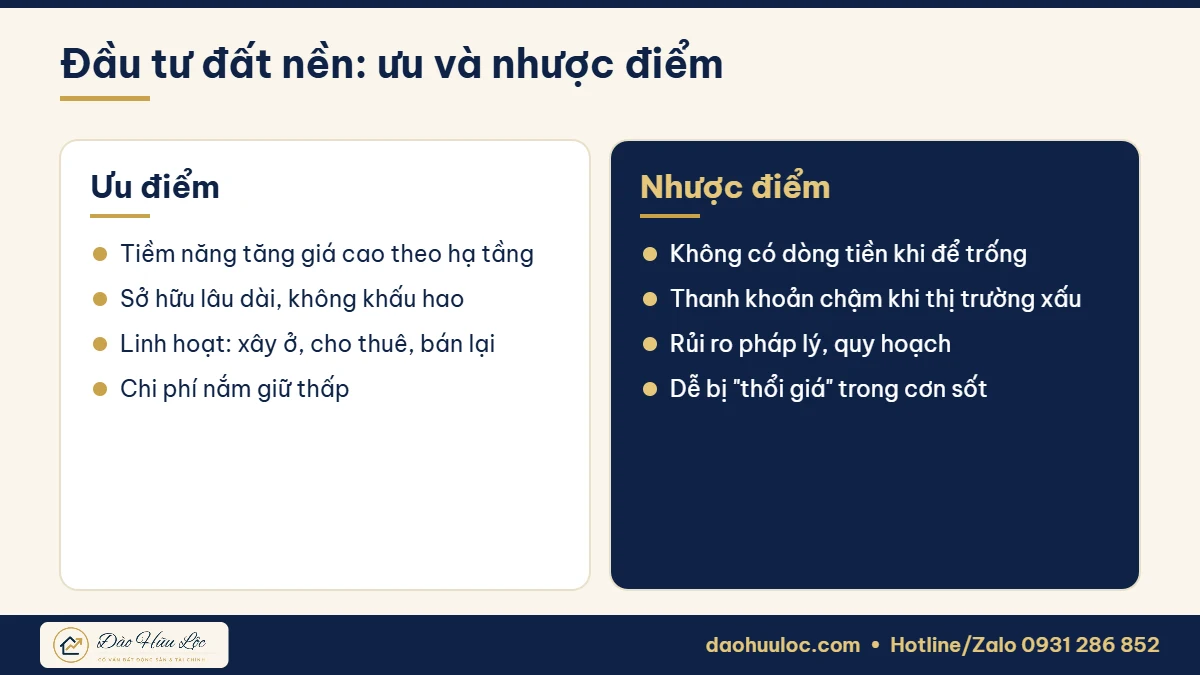 Ưu nhược điểm khi đầu tư đất nền
