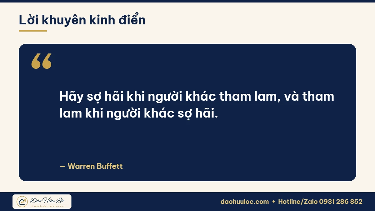 Câu nói của Warren Buffett về sợ hãi và tham lam