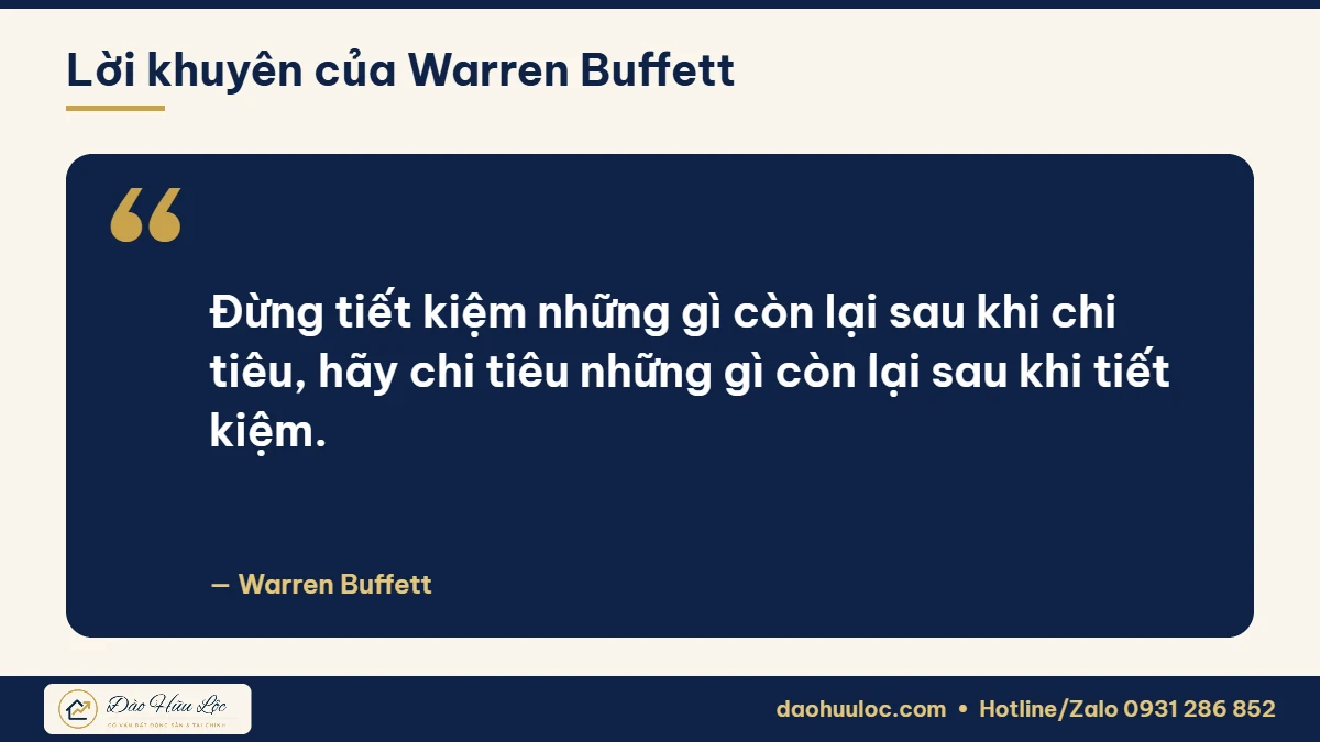 Câu nói của Warren Buffett về tiết kiệm